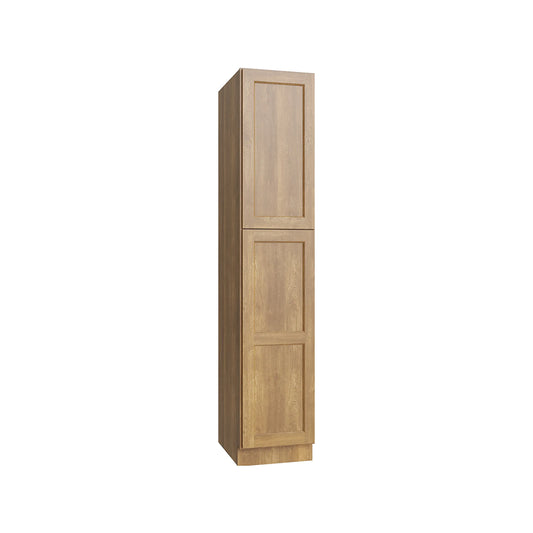 RTA 18"W x 96"H Kitchen Pantry with Single Upper and Lower Doors in Brooklyn Fawn