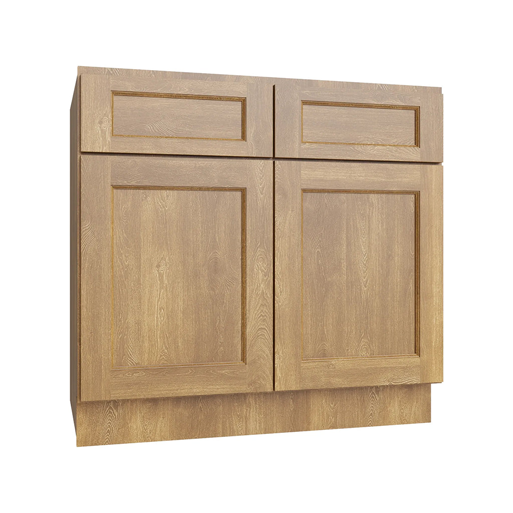 RTA 30"W Kitchen Sink Base Cabinet with Double Doors in Brooklyn Fawn