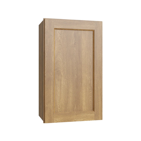 RTA 12"W x 42"H Kitchen Wall Cabinet with Single Door and Three Shelves in Brooklyn Fawn