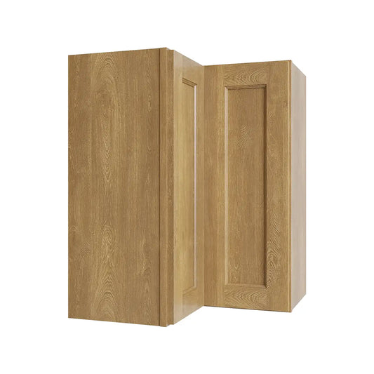 RTA 24"W x 42"H Kitchen EasyReach Corner Wall Cabinet with Bi-Folding Doors and One Shelf in Brooklyn Fawn