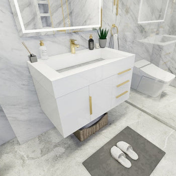 Bethany 36" Wall Mounted Bathroom Vanity with Reinforced Acrylic Sink