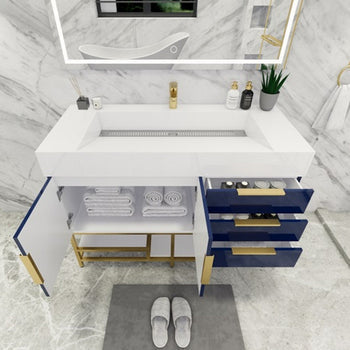 Bethany 48" Freestanding Bathroom Vanity with Acrylic Integrated Sink Top