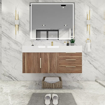 Bethany 48" Wall Mounted Bathroom Vanity with Acrylic Integrated Sink Top