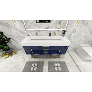 Bethany 72" Wall Mounted Vanity With Reinforced Acrylic Sink