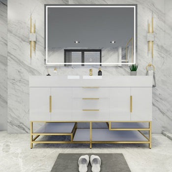 Bethany 60" Freestanding Bathroom Vanity with Reinforced Acrylic Integrated Sink Top
