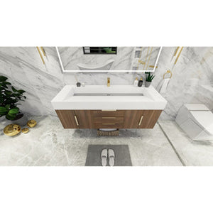 Bethany 60" Wall Mounted Vanity With Reinforced Acrylic Sink