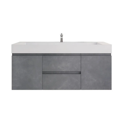 Monterey 60" Wall Mounted Bathroom Vanity with Acrylic Integrated Sink Top