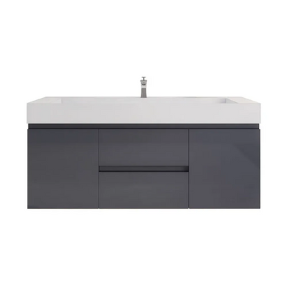 Monterey 60" Wall Mounted Bathroom Vanity with Acrylic Integrated Sink Top