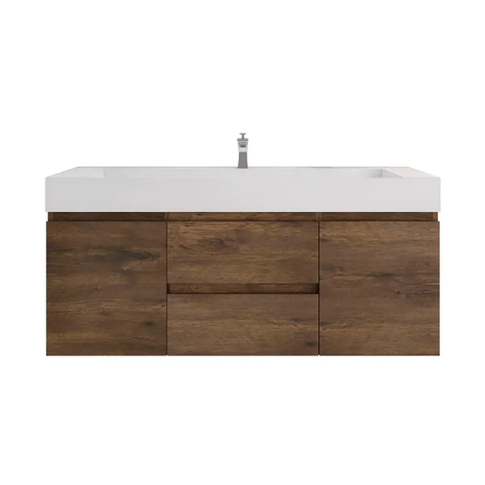 Monterey 60" Wall Mounted Bathroom Vanity with Acrylic Integrated Sink Top