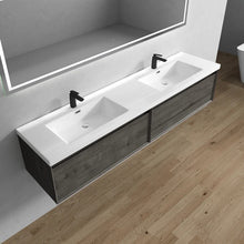 Load image into Gallery viewer, Bella 84&quot; Wall Mounted Vanity With Double Sink Acrylic Top
