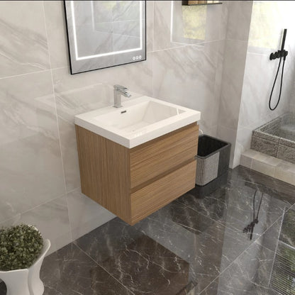Bow 24" Wall Mounted Bathroom Vanity with Reinforced Acrylic Sink