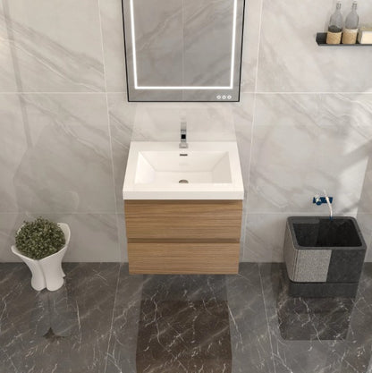 Bow 24" Wall Mounted Bathroom Vanity with Reinforced Acrylic Sink