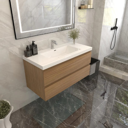 Bow 42" Wall Mounted Bathroom Vanity with Reinforced Acrylic Sink