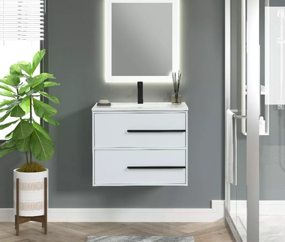 Cecilia Thermofoil 30" Wall Mounted Bathroom Vanity