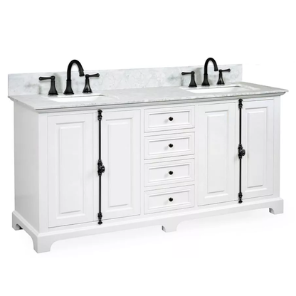 Icon 60" Freestanding Bathroom Vanity with Natural Carrara Marble Top