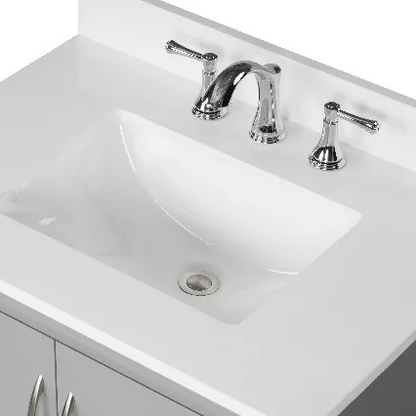 Luton 36" Freestanding Bathroom Vanity with White Quartz Top