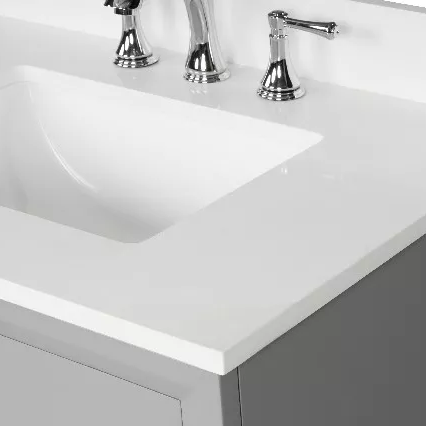 Luton 60" Freestanding Bathroom Vanity with White Quartz Top