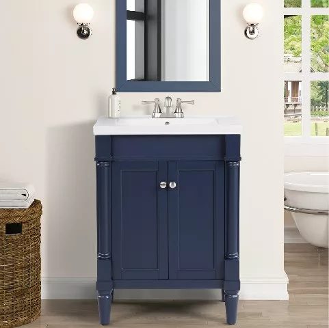 Torino 24" Freestanding Bathroom Vanity with Porcelain Integrated Sink Top