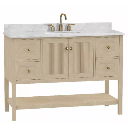 Salem 48" Freestanding Bathroom Vanity with Natural Carrara Marble Top