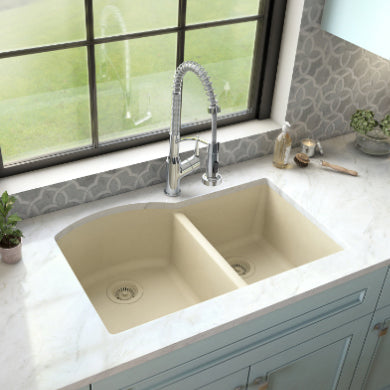 Stonera 32" Quartz Composite Undermount Double Basin Kitchen Sink