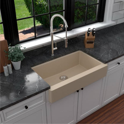 Petrodust 34" Quartz Composite Retrofit Apron / Farmhouse Kitchen Sink