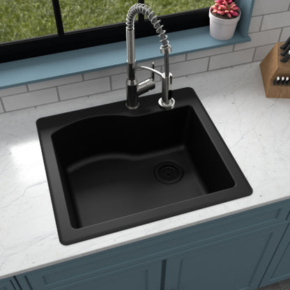 Stonera 24" Quartz Composite Top Mount Kitchen Sink