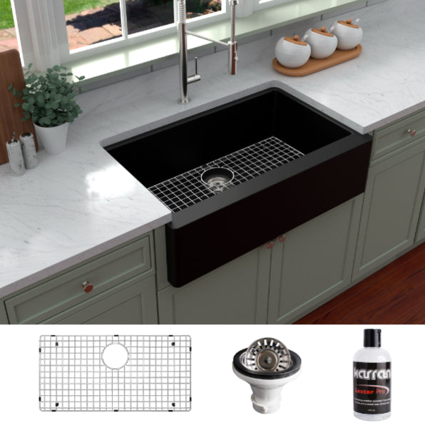 Petrodust 34" Quartz Composite Apron / Farmhouse Kitchen Sink