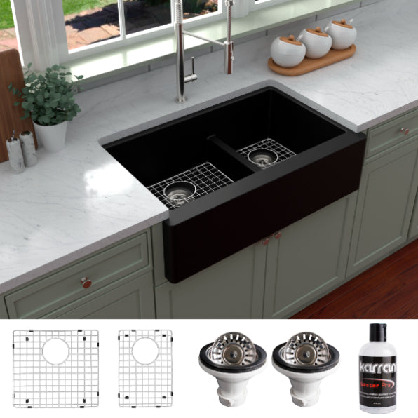 Petrodust 34" Quartz Composite Apron / Farmhouse Kitchen Sink