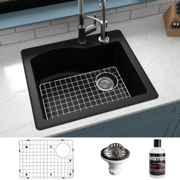 Stonera 24" Quartz Composite Top Mount Kitchen Sink