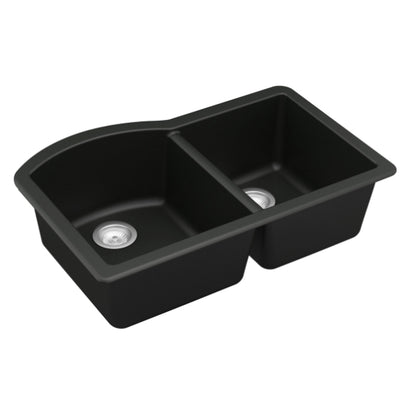 Stonera 32" Quartz Composite Undermount Double Basin Kitchen Sink