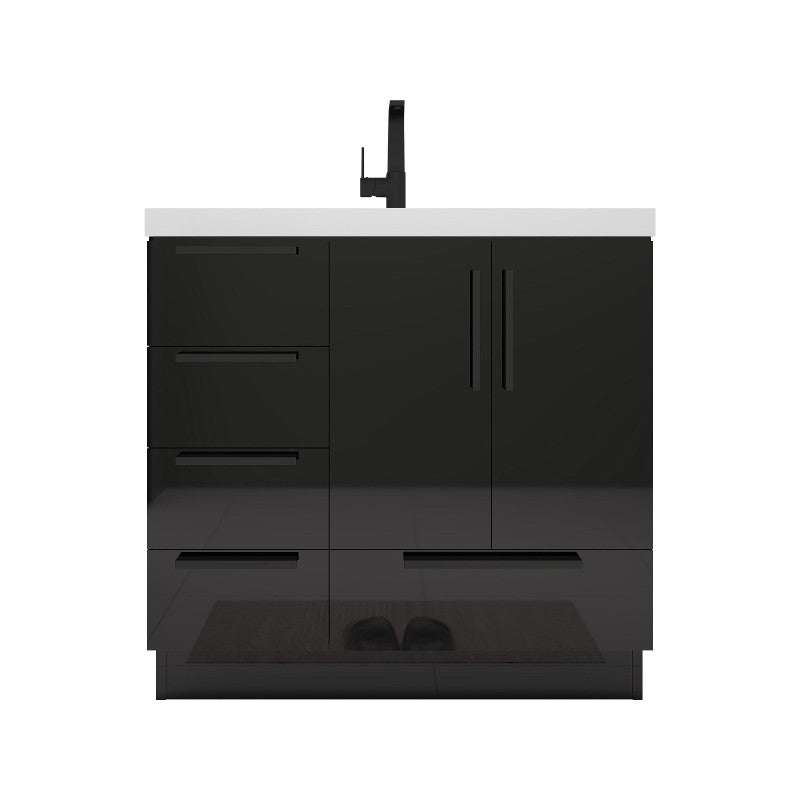 Carla 36" Freestanding Bathroom Vanity with Reinforced Acrylic Integrated Sink Top