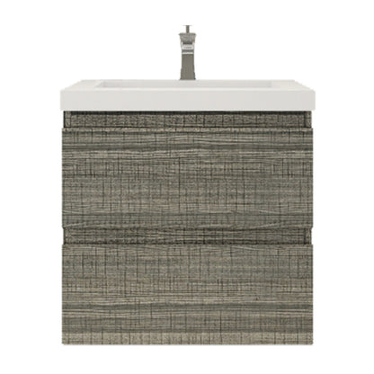 Bohemia Lina 24" Wall Mounted Bathroom Vanity with Reinforced Acrylic Integrated Sink Top