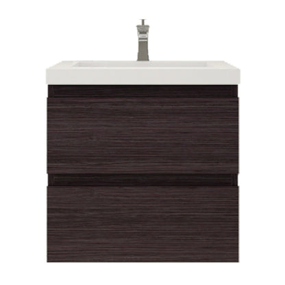 Bohemia Lina 24" Wall Mounted Bathroom Vanity with Reinforced Acrylic Integrated Sink Top