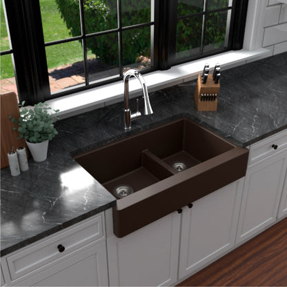 Petrodust 34" Quartz Composite Retrofit Apron / Farmhouse Kitchen Sink