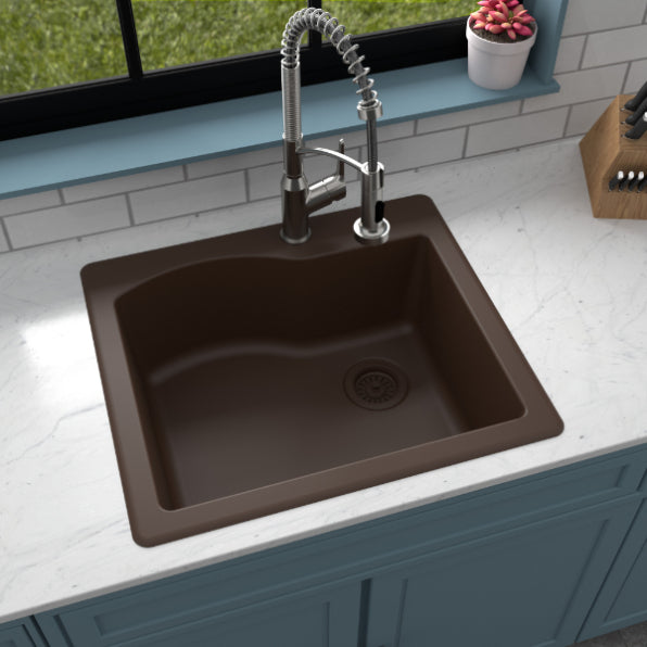 Stonera 24" Quartz Composite Top Mount Kitchen Sink