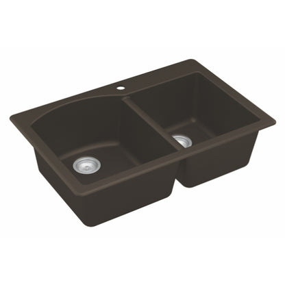 Stonera 32" Quartz Composite Top Mount Double Basin Kitchen Sink