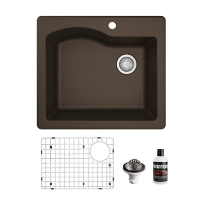 Stonera 24" Quartz Composite Top Mount Kitchen Sink