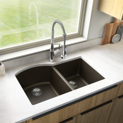 Stonera 32" Quartz Composite Undermount Double Basin Kitchen Sink