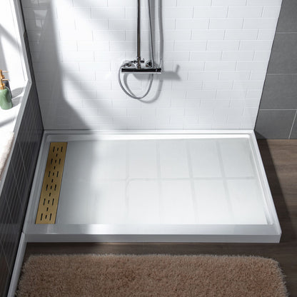 Offset Solid Surface Shower Base Pan