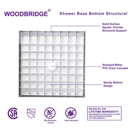 Heartland Solid Surface Shower Base Pan