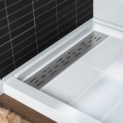 Offset Solid Surface Shower Base Pan