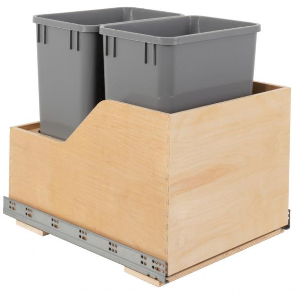 Valo Wood Bottom-Mount Soft-close Trashcan Rollout for Hinged Doors