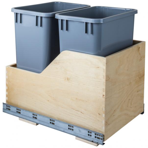 Valo Wood Bottom-Mount Soft-close Trashcan Rollout for Hinged Doors