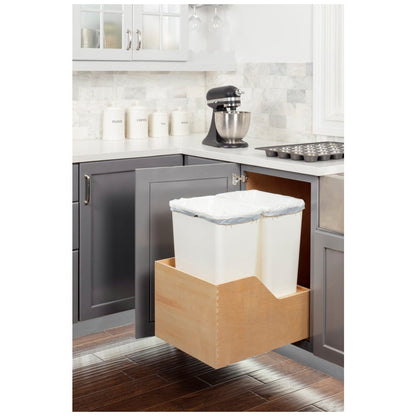 Valo Wood Bottom-Mount Soft-close Trashcan Rollout for Hinged Doors