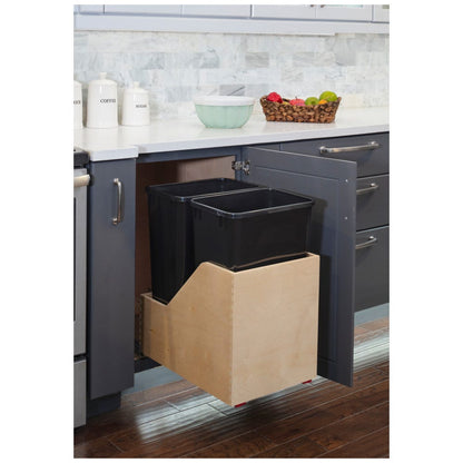 Valo Wood Bottom-Mount Soft-close Trashcan Rollout for Hinged Doors