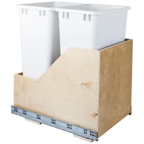 Valo Wood Bottom-Mount Soft-close Trashcan Rollout for Hinged Doors