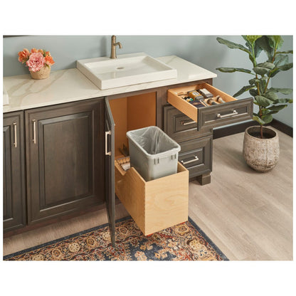 Valo Wood Bottom-Mount Soft-close Trashcan Rollout for Hinged Doors