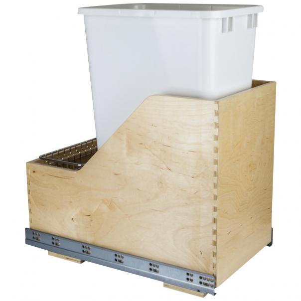 Valo Wood Bottom-Mount Soft-close Trashcan Rollout for Hinged Doors