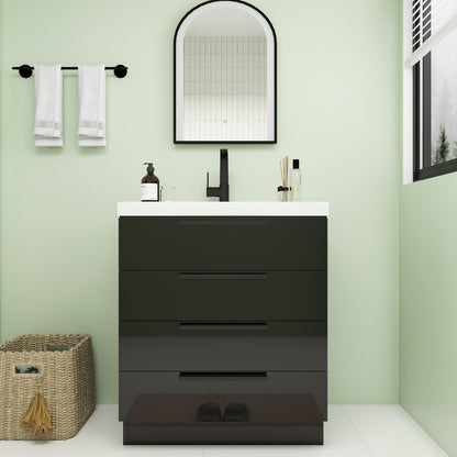 Carla 30" Freestanding Bathroom Vanity with Acrylic Sink Top