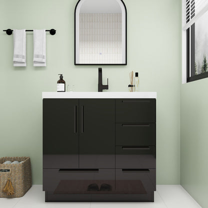 Carla 36" Freestanding Bathroom Vanity with Acrylic Sink Top